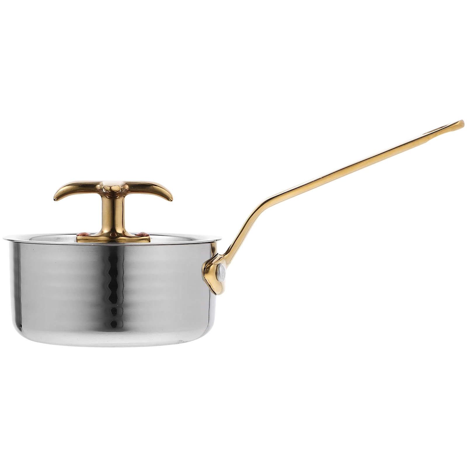 

Stainless Steel Pan Mini Single H Pot 8cm Diameter 4cm Height Lid Kitchen Sauce Pan Included Kitchen Cooking