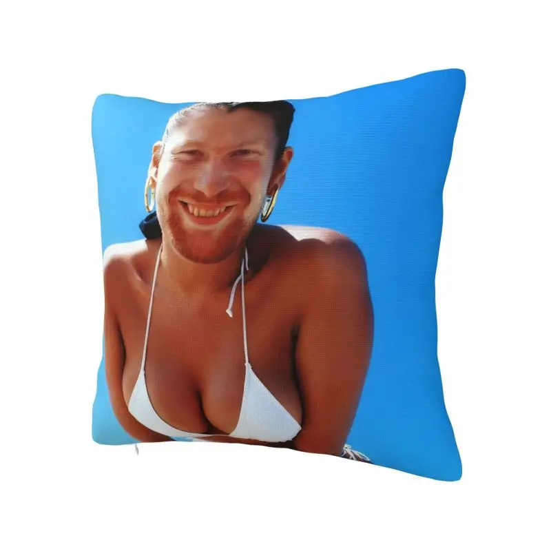 Funny Aphex Twin Meme Cushion Cover 55x55cm Velvet Throw Pillow Case for Sofa Square Pillowcase Living Room Decoration
