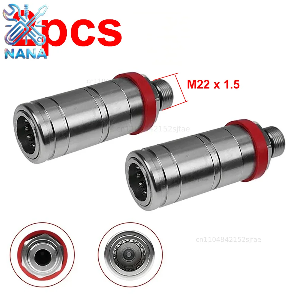 2pcs Hydraulic Female Quick Coupler Fitting Pull Push Type Quick Disconnect Replacement for AL166181 AL200979 AL170665 AL119348