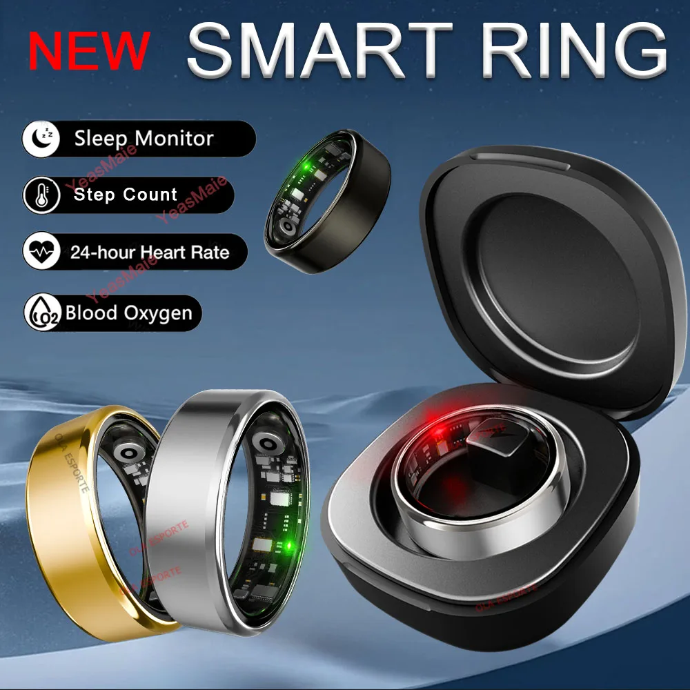 

2026 Новое умное кольцо для мужчин и женщин, монитор сердечного ритма и кислорода в крови, Smartring, IP68, 3 атм, водонепроницаемые, кольца на палец с несколькими спортивными режимами