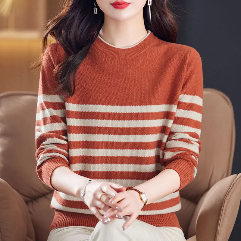 Ropa De Mujer New Fashion Striped Knitwear Tops Female Jumper Casual Loose Spring Autumn Woolen Blouse Women's Pullover Sweater