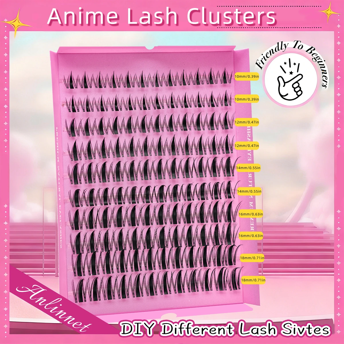 Anime Cosplay Lashes - 10列まつげエクステDIYマンガラッシュクラスター大容量個別つけまつげロシアへの送料無料