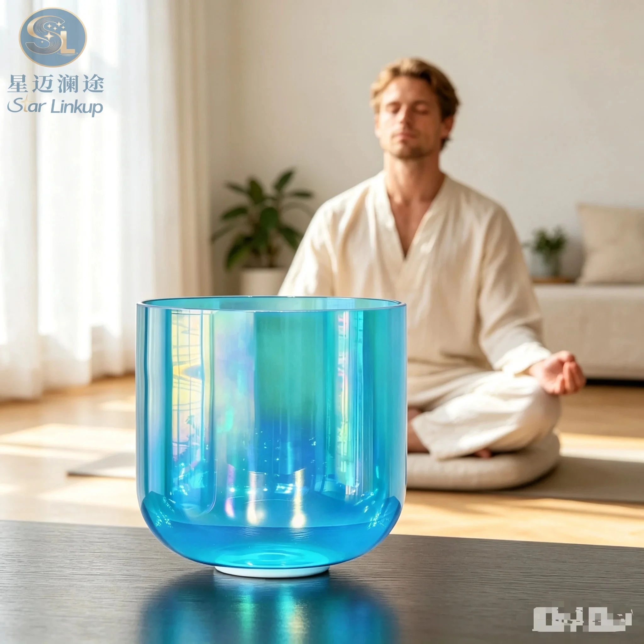 Star Linkup 6 Inch A Note Clear Cosmic Light Quartz Crystal Singing Bowl With Matching Mallet Sound Healing Percussion Instrument for Yoga Sound Bath Meditation Stress Relief Chakra Balancing Energy Cleansing Spiritual Therapy Gift