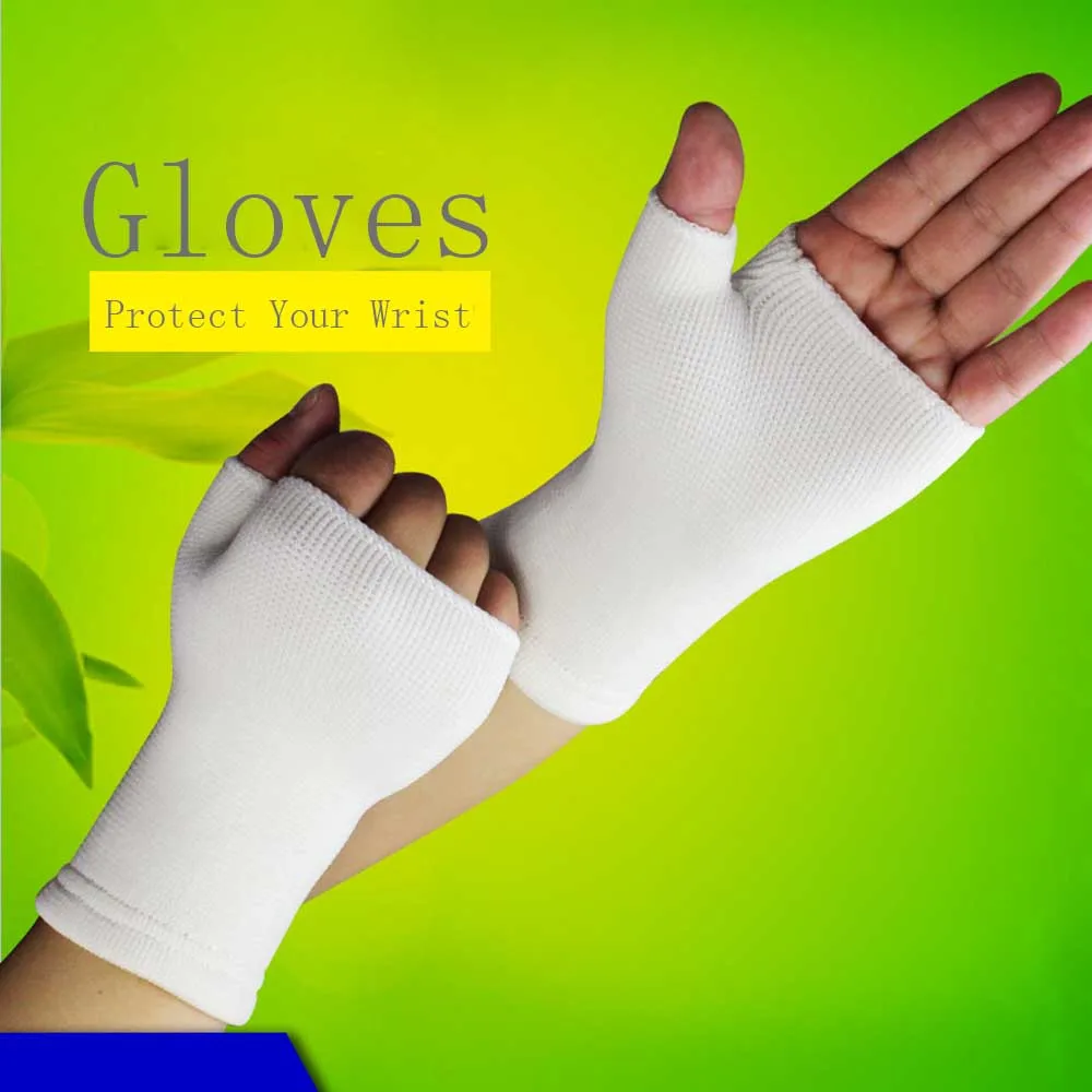 Student 1Pair Ventilate Latex Palm Hand Arthritis Brace Support Fingerless Gloves Wrist Guard Gloves Writting Mitten Elastic