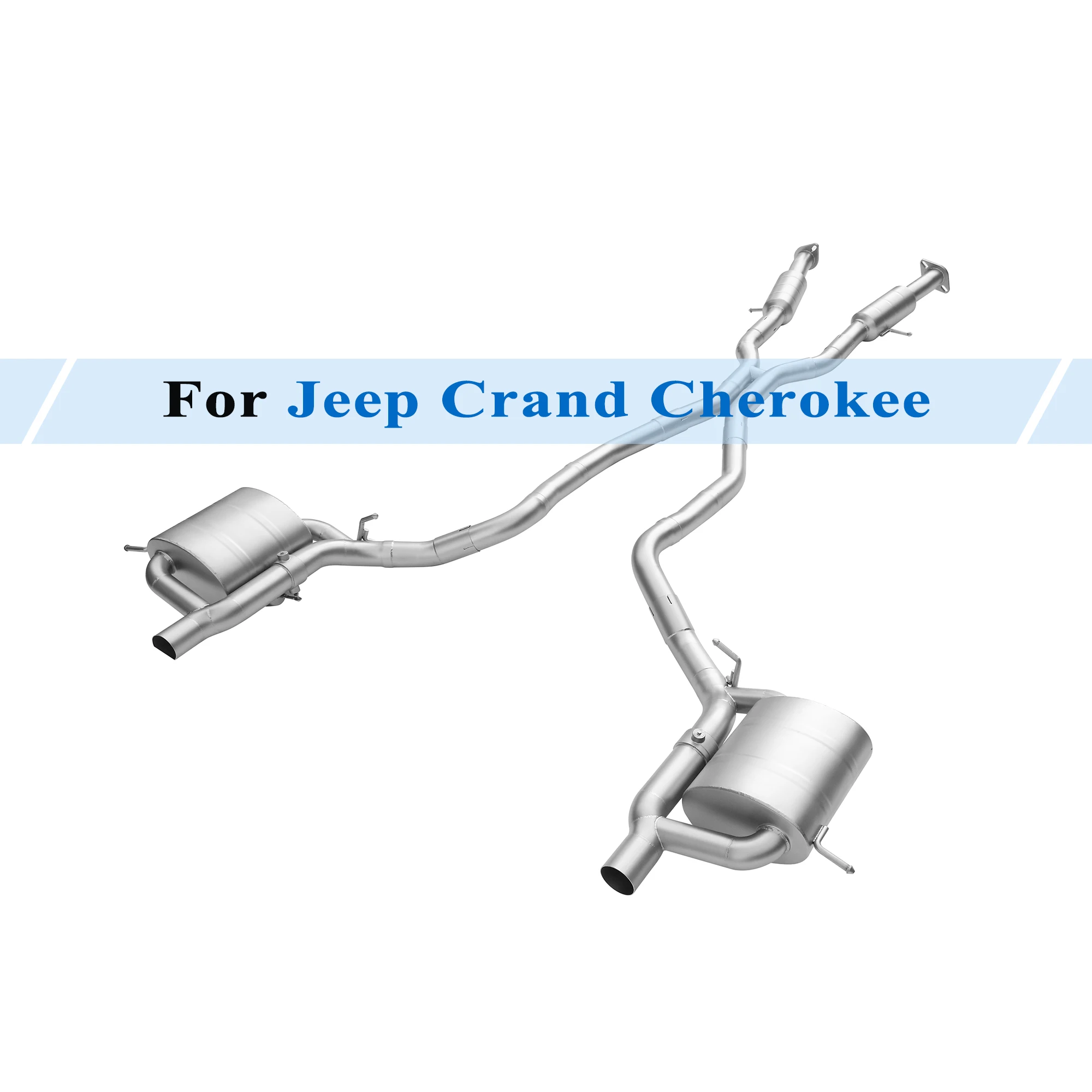 For Jeep Grand Cherokee 3.6L Car Exhaust System Performance Catback Exhaust Pipe Dual Muffler Resonator Electric Vacuum Valve