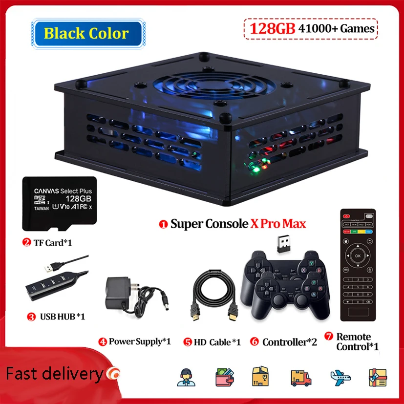 Super Console X Pro Max Dual System 4K HD Video Game Console Support WIFI 50000+ Retro Games 50+ Emulators For PS1/N64/DC/PSP