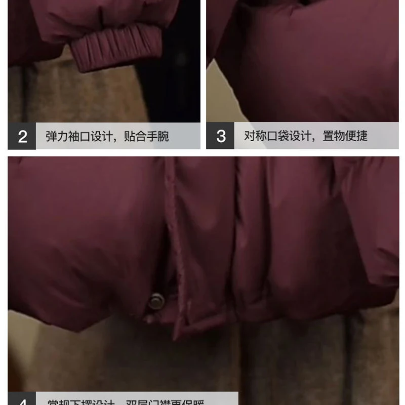 1 2 3 4 5 6 سنوات الفتيات سترة شتاء جديد بلون سميكة الدفء مقنعين سستة سترة للبنين القطن أسفل ملابس خارجية #6