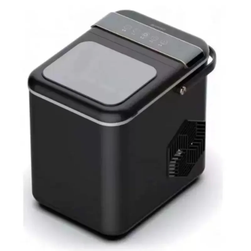 Compact Mini Round Ice Maker, Fully Automatic Low Power Ice Machine for Dormitory, Built-in Self-Cleaning System