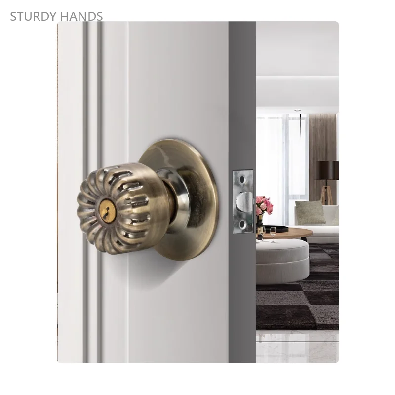 

1 set of stainless steel door locks with a center distance of 70mm indoor universal ball lock including keys