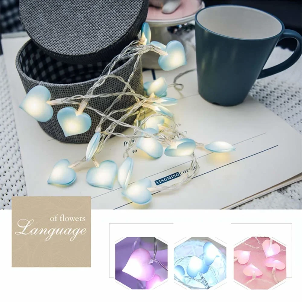 

LED Love Heart Shape String Lights Indoor Fairy Lamp Christmas Decoration Garland Lamp for Valentines Day Living Room Decoration