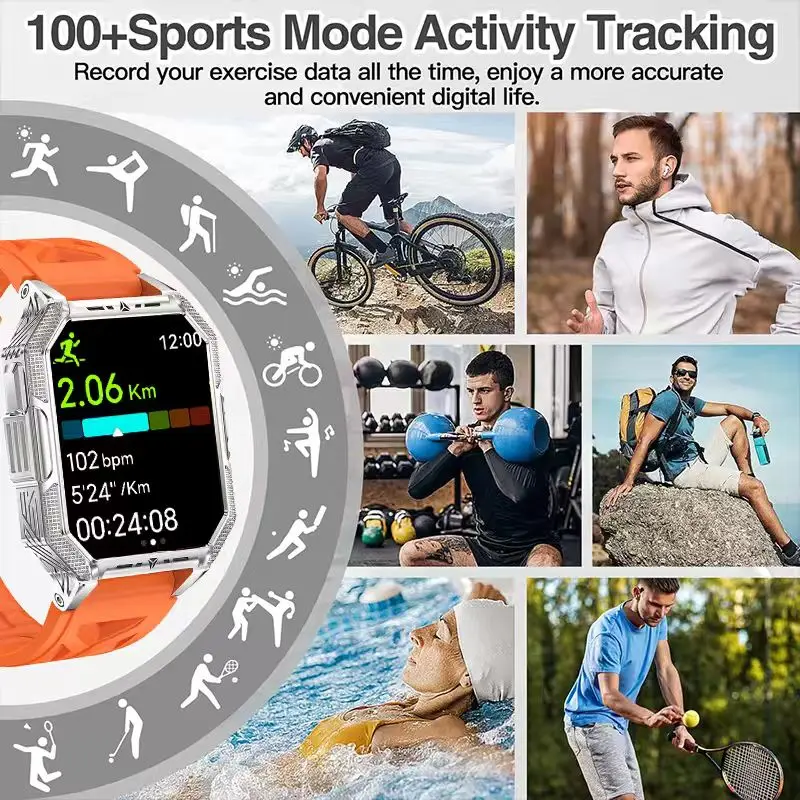 New outdoor ultra longstandby smartwatch,wireless calling。 high-altitude heartratemonitoring,bloodoxygenmonitoring,the best gift