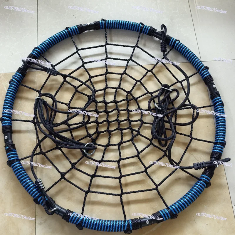 Outdoor round swing woven mesh anti-rollover hammock Outdoor children's portable camping hammock Cross-border woven hammock