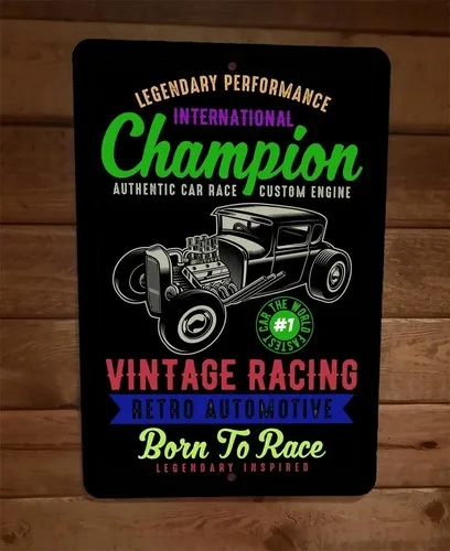 Vintage Racing Retro Automotive Born to Race  Metal Wall Sign Garage Poster