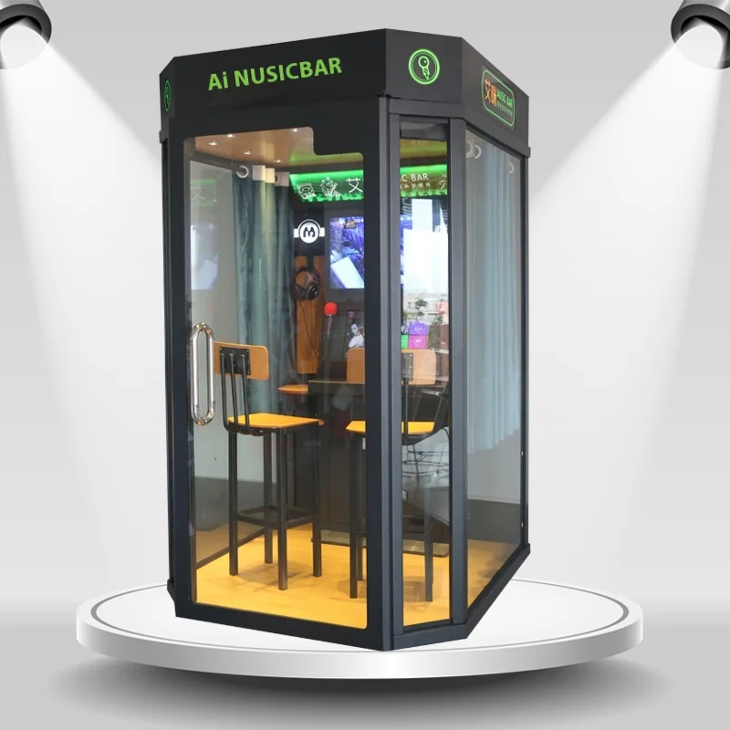 Mini Karaoke Room Self Service Singing Booth Soundproof Pavilion Coin Operated Game Mobile Vending Sale Support Custom