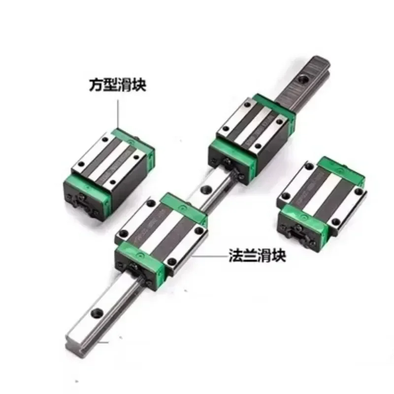 HGR20 Linear Guide 2pcs Rail + 4pcs HGH20CA Slider HG20 Steel Flang Slide Block Carriages 200mm-1500mm For CNC Engraving Router