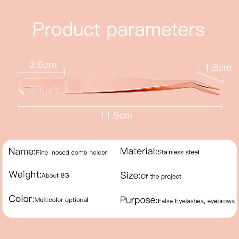 Rizador de pestañas de doble punta de acero inoxidable, pinzas de Clip para cejas, herramienta auxiliar de maquillaje