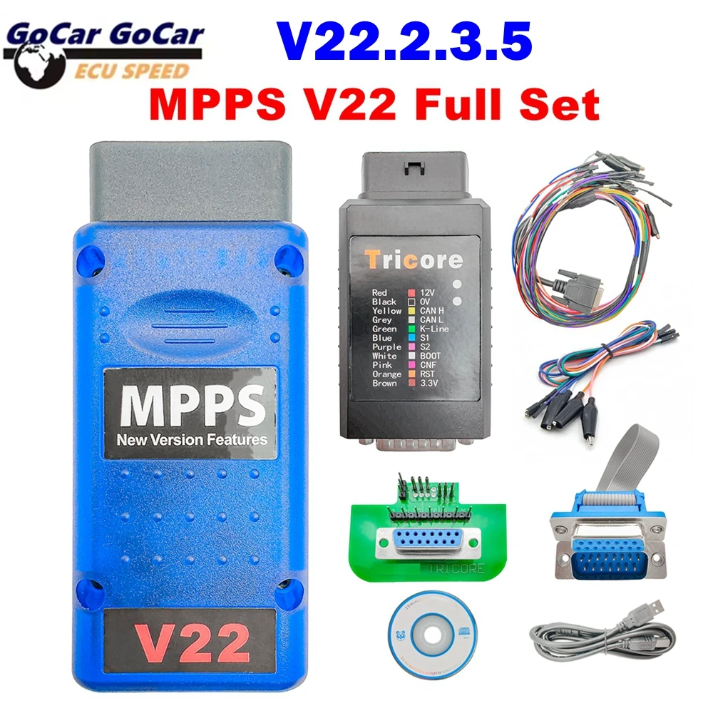 

MPPS Master V22 ECU Master MAIN+Tricore Multiboot Breakout Tricore Cable Chip Tuning Scanner Unlocked Multi-Language Unlimited