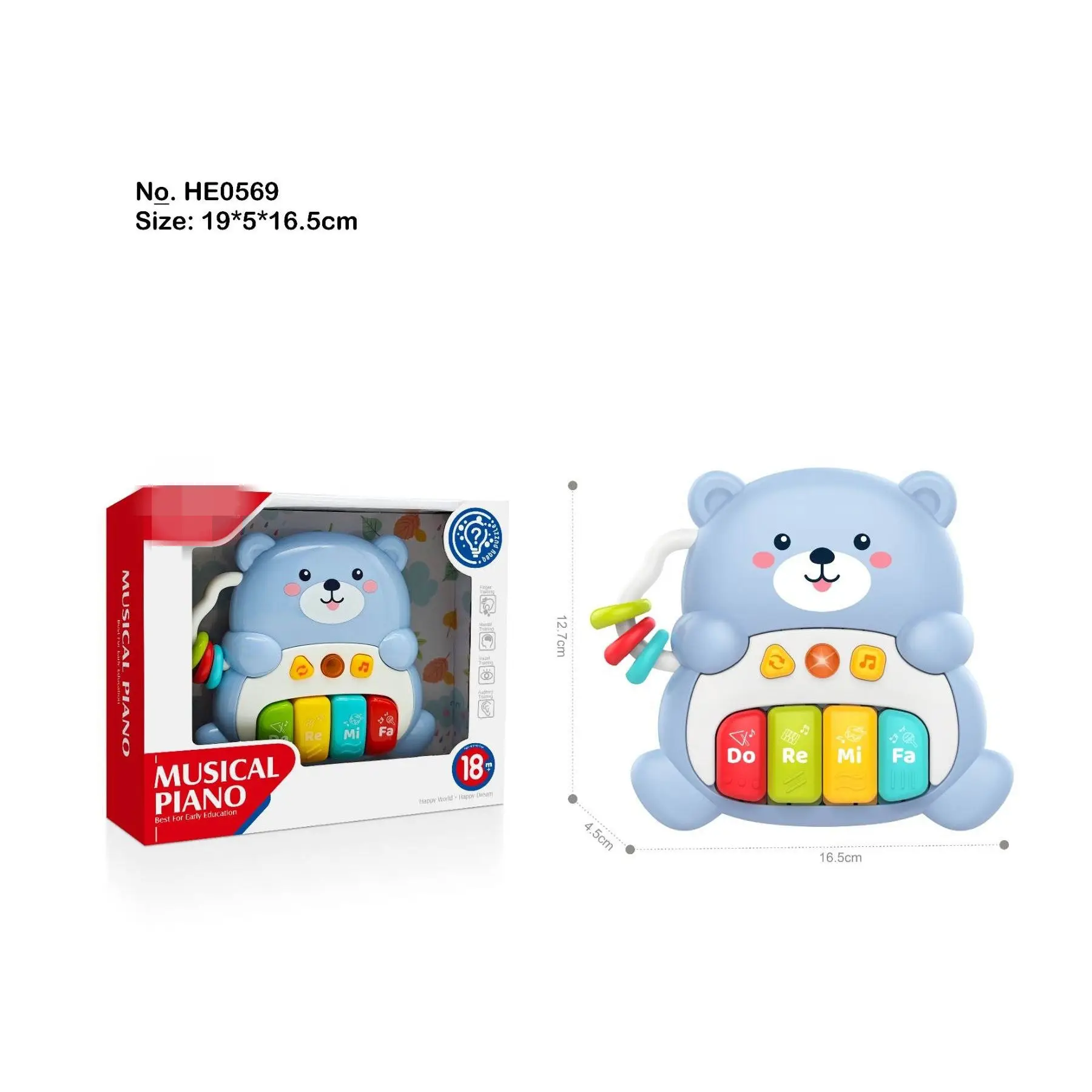 2026 Hot Baby Musical Piano Toy 18+M - Light Sound Educational Keyboard Toddler Early Learning Rattle Developmental Gift