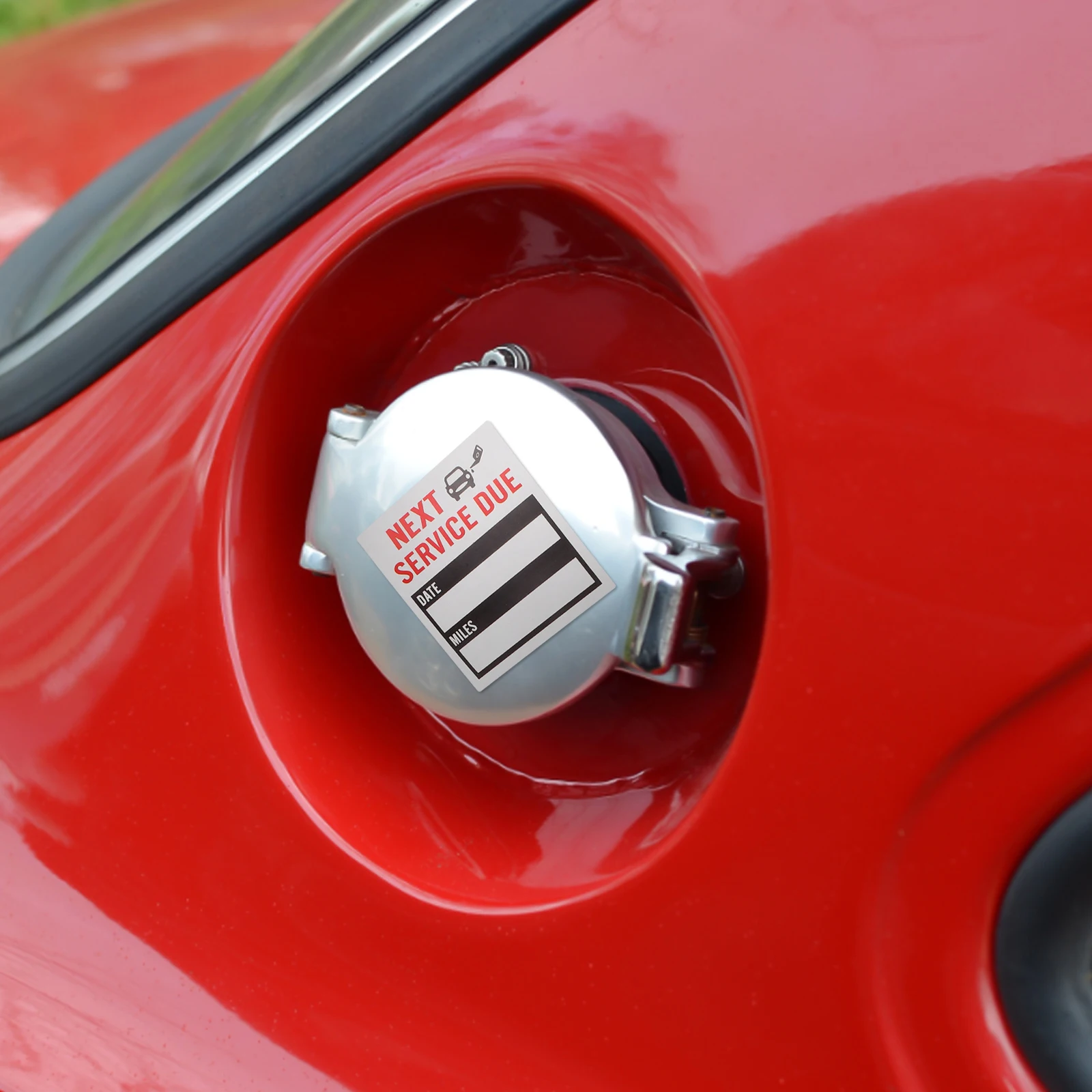 

Car Oil Changing Sticker Maintenance Reminder Waterproof Labels Black Service Tag Easy Stick Remove No Residue Car