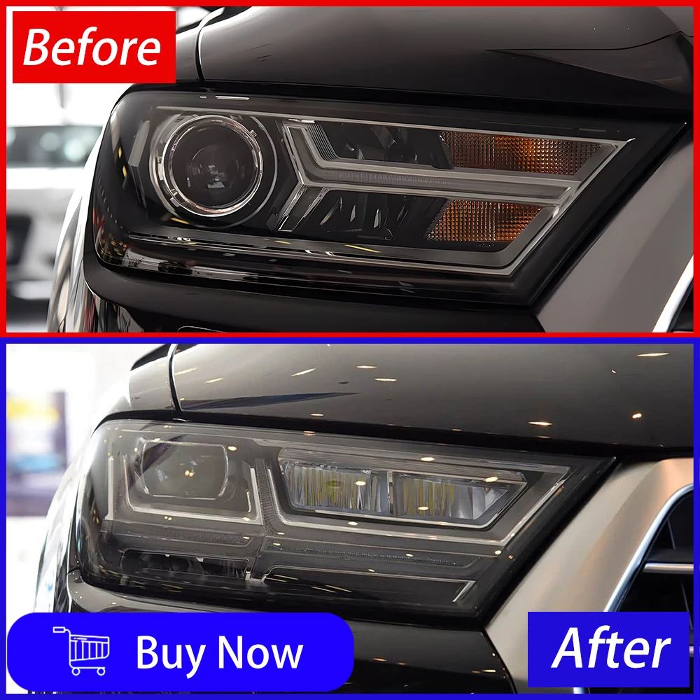 

Для Audi Q7 2016-2019 автоматические фары в сборе, обновление, высокая конфигурация, светодиодный объектив проектора Plug and Play, автомобильные аксессуары, инструменты