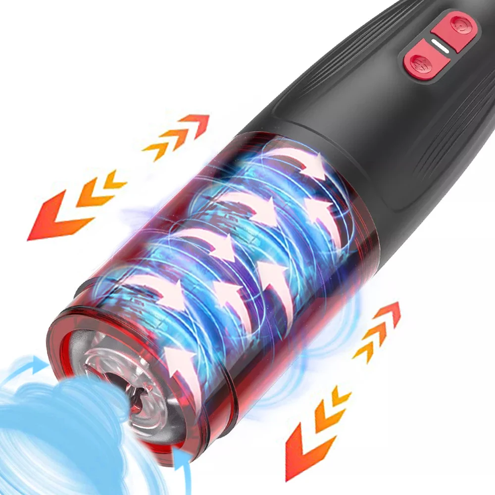 Automatic Rotation Male Masturbation Cup Silicone Vagina Real Pussy Adult Masturbator Blowjob Stroker Vibrating Sex Toys For Men