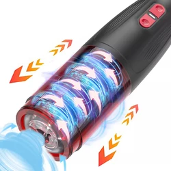 Automatic Rotation Male Masturbation Cup Silicone Vagina Real Pussy Adult Masturbator Blowjob Stroker Vibrating Sex Toys For Men