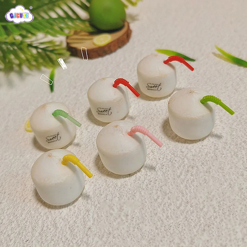 Doll House Mini Coconut Drink Cups Model Accessories Simulated Coconut Green Decora Micro Scene Photography Props Ornaments