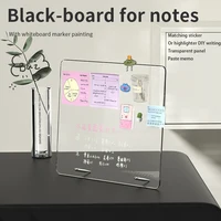 Desktop message board Acrylic transparent notepad Office memo board can be written home memo board magnetic desktop board 2