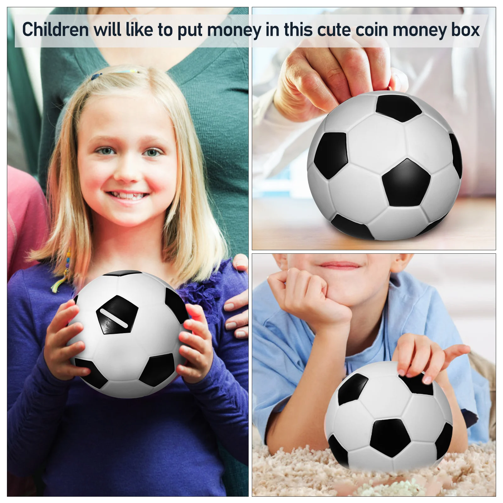 Football Coin Jar Toy Piggy Bank For Kids Boys Cash Banks Soccer Gifts 8-12 Room Decor Adults