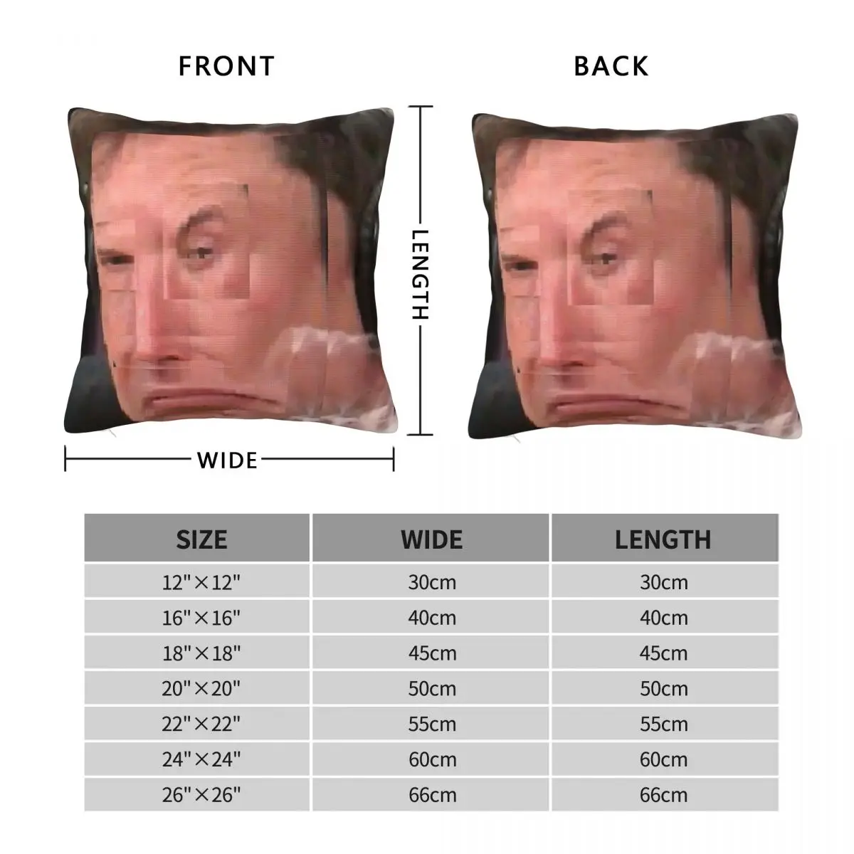 Elon Musk Smokes Weed Square Pillowcase Polyester Linen Velvet Pattern Zip Decorative Throw Pillow Case Car Cushion Cover