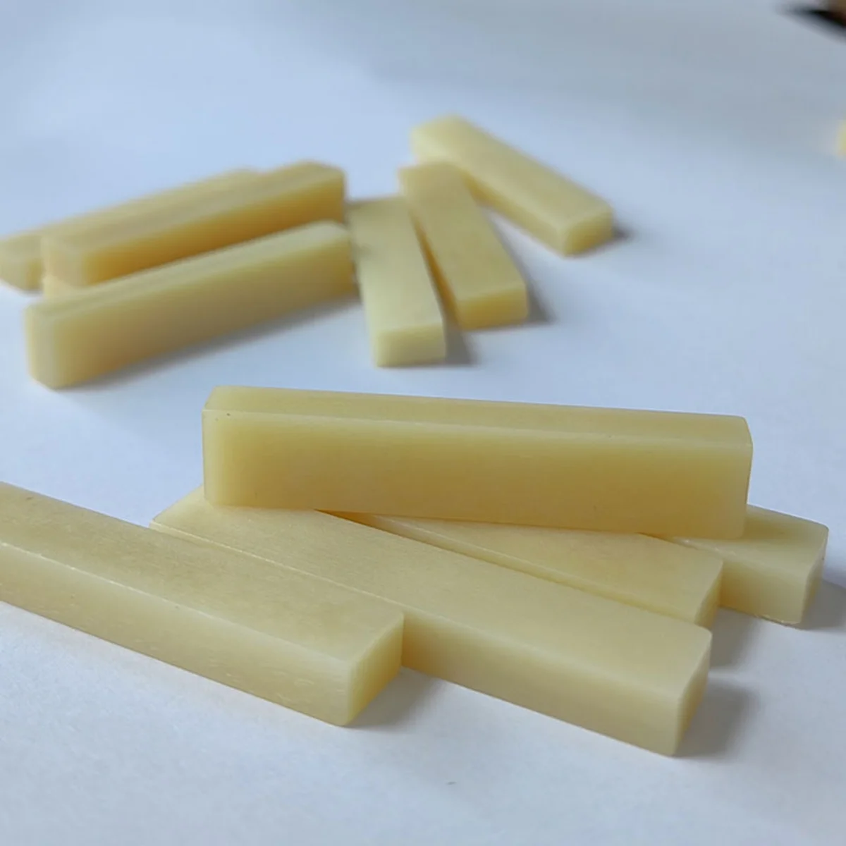 Miwayer 6 String 3/5/10pcs Unbleached Blank Bone Nut for Classical Guitar 52x6x10mm Luthier DIY Saddle Bridge