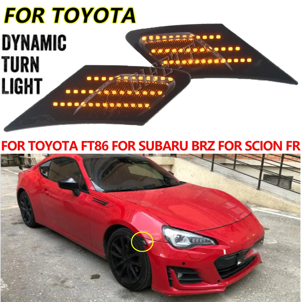 

For Subaru BRZ 2013 2014 2015 2016 2017 2018 2019 Car LED Dynamic Turn Signal Light Side Marker Fender Lamp Accessories