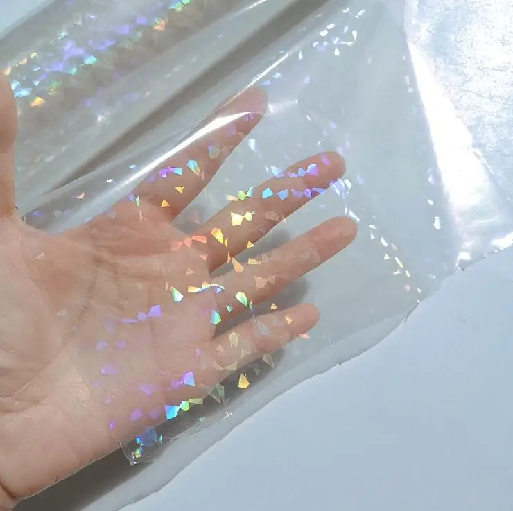 Holographic foil transparent foil broken glass hot stamping foil press on paper or plastic