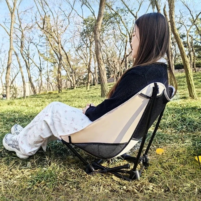 مقعد تخييم قابل للطي، كرسي صيد محمول خفيف الوزن، مقعد خارجي بارتفاع قابل للتعديل، معدات سفر مدمجة للصيادين #5