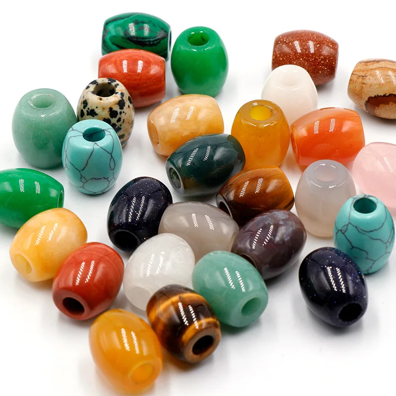 

Natural crystal stone agate jade, bucket beads, large hole beads 16 × 18mm aperture 5mm agate jewelry accessories