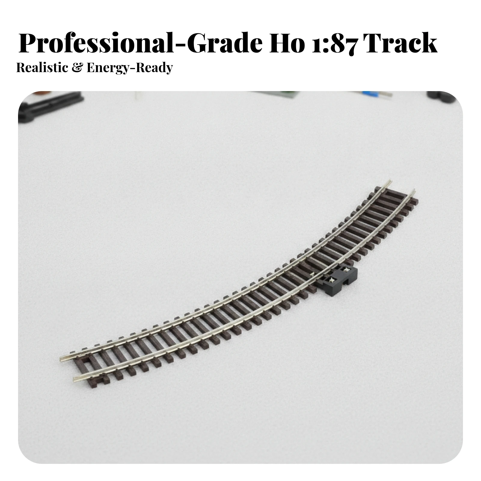 HO Scale Track with Power Clip Hobby Grade Model Railway Track Section Sturdy Strong for Hobbyists, Sandbox Models