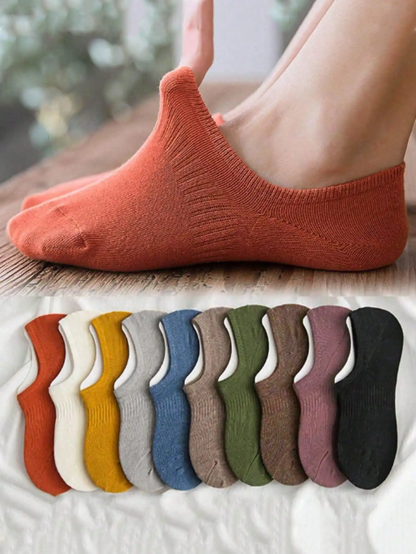 

5 пар случайных женских сетчатых носков до щиколотки, дышащих, впитывающих пот, нескользящих силиконовых и милых носков.