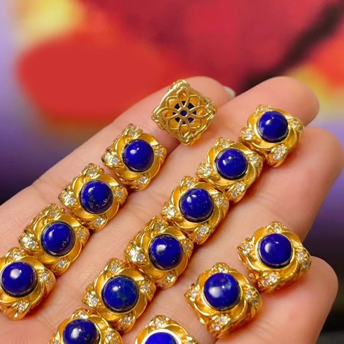 2Pcs Golden Edge Pendant Beads Natural Stone Lazuli Isolation Beads For Jewelry Making DIY Necklace Bracelet Earrings Accessory
