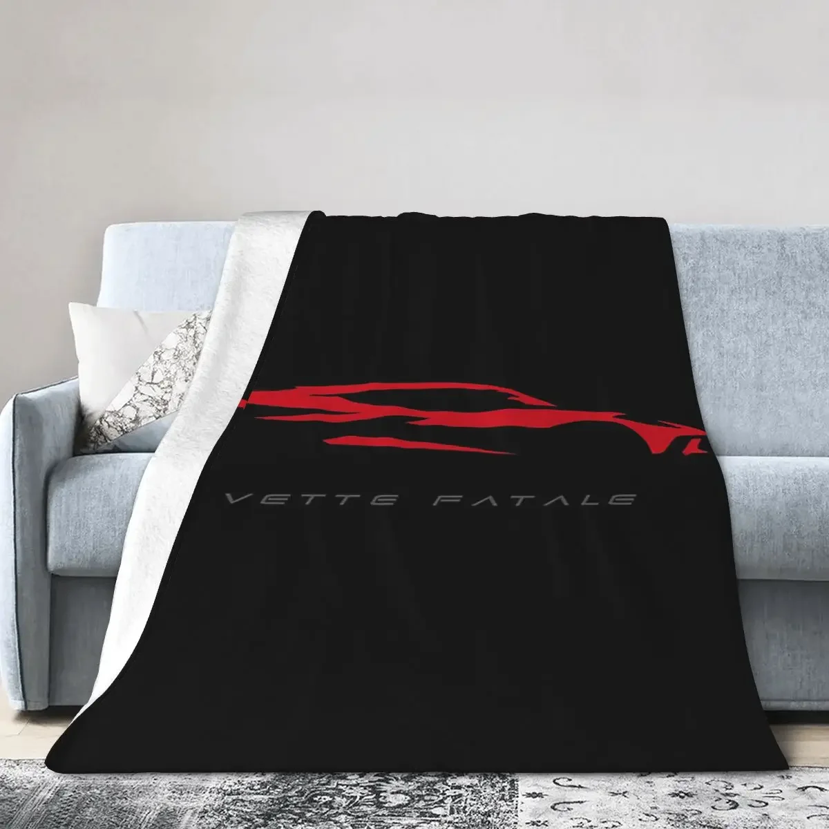 LA VETTE FATALE - 2020 CORVETTE Blanket Soft Warm Flannel Throw Blanket Bedspread for Bed Living room Picnic Travel Home Sofa