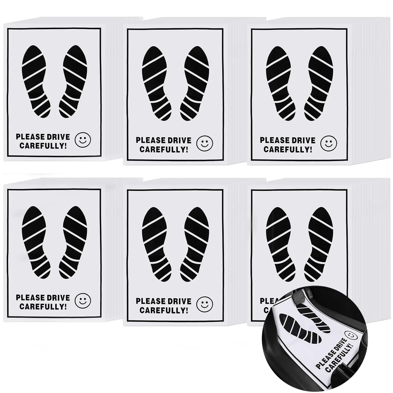 

600 Pcs Kraft Paper Car Floor Mats 19x15 Inch Disposable Auto Floor Pads With Footprint Design
