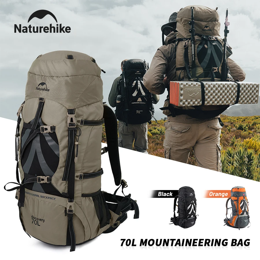 Naturehike Mountain Bag 70L Men's backpacks Waterproof Backpack Outdoor Hiking Climbing Big Capacity Travel Bags Shoulder Bags