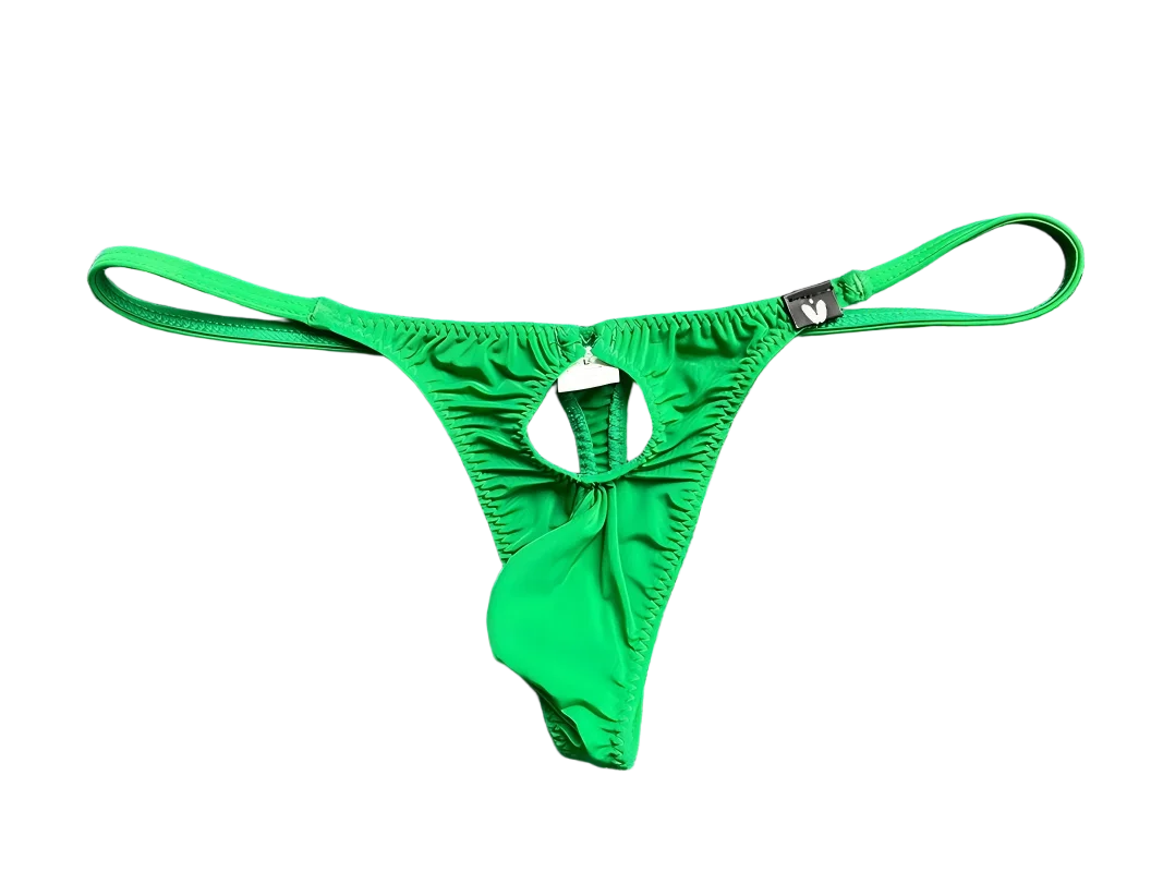 Men's Low Rise G-String Thongs Hollow out Sexy Underwear with Rings Multiple Colors Pure Color Styling No Cover Panties