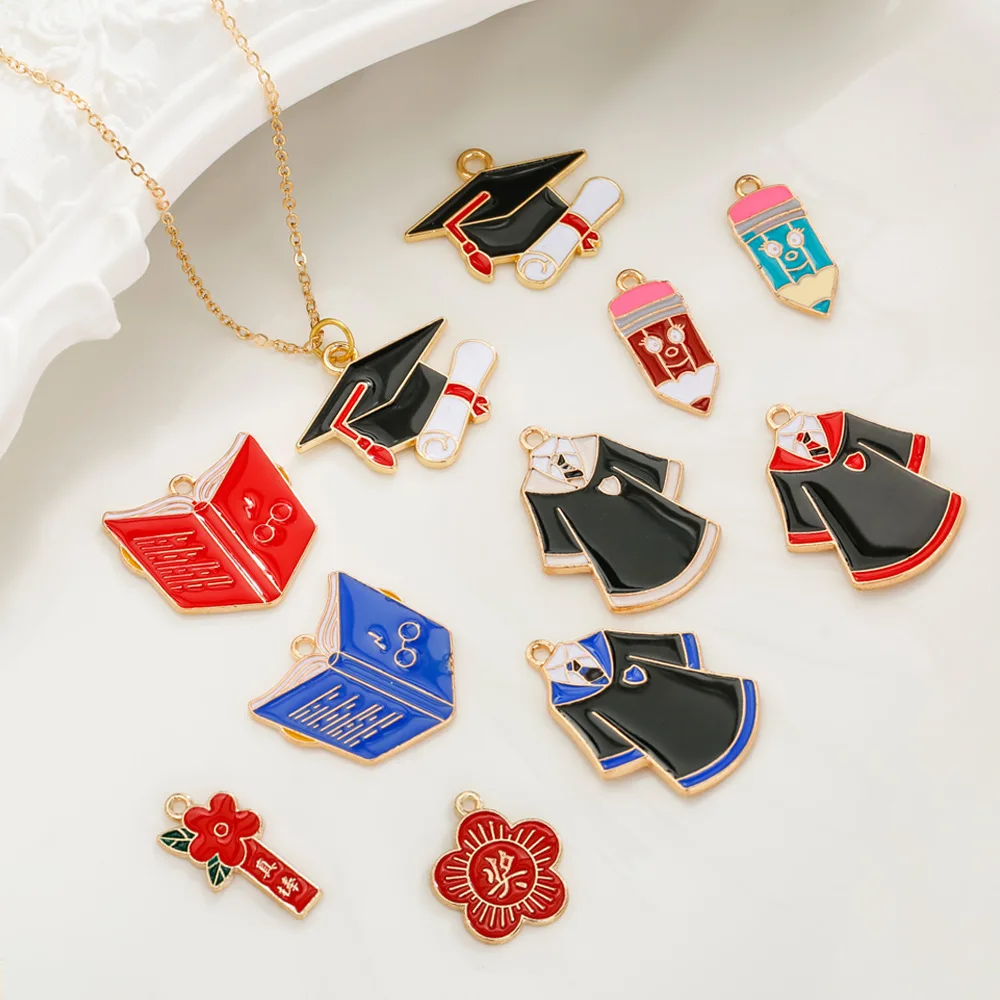 

diy graduation season oil-dripping accessories, bachelor's gowns, bachelor's caps, alloy clothing accessories