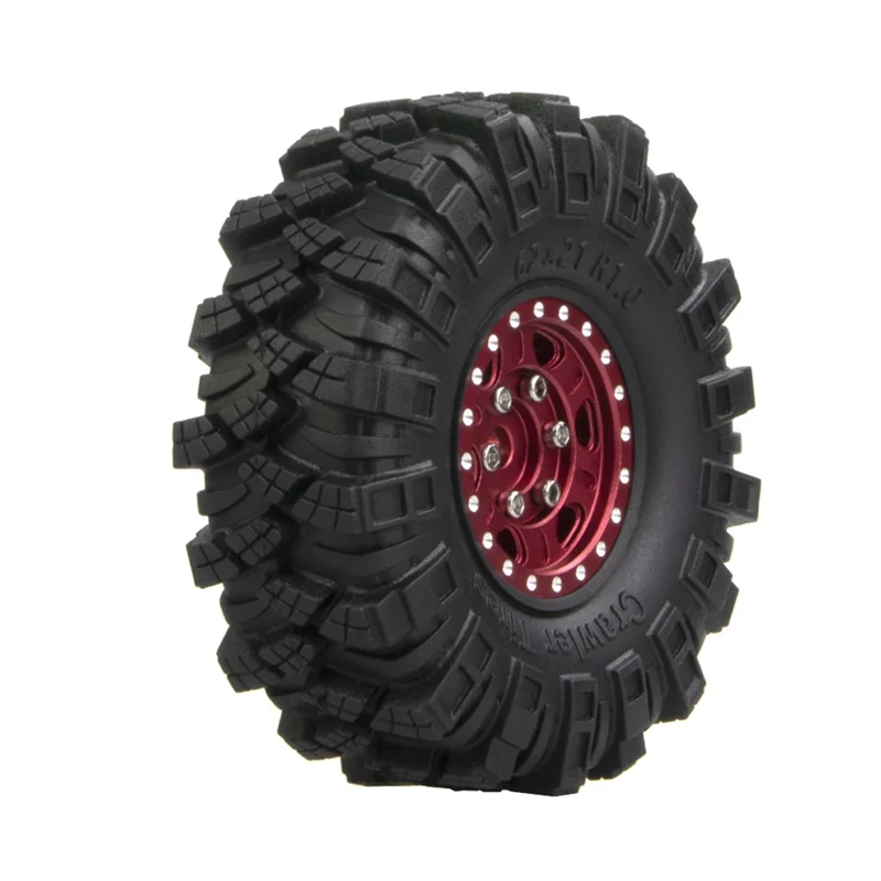 メタルビードロックホイールリムタイヤセット,車のrcアキシャルscx24,ax24,trx4m,fcx24,3,62x21mm, 1 ", 2", 4個