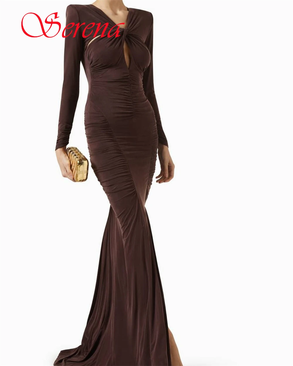 

Customized Exquisite Jersey Evening Dress Elegant Graceful Long Sleeves Zipper Back Homecoming Dress High Quality Prom Dress