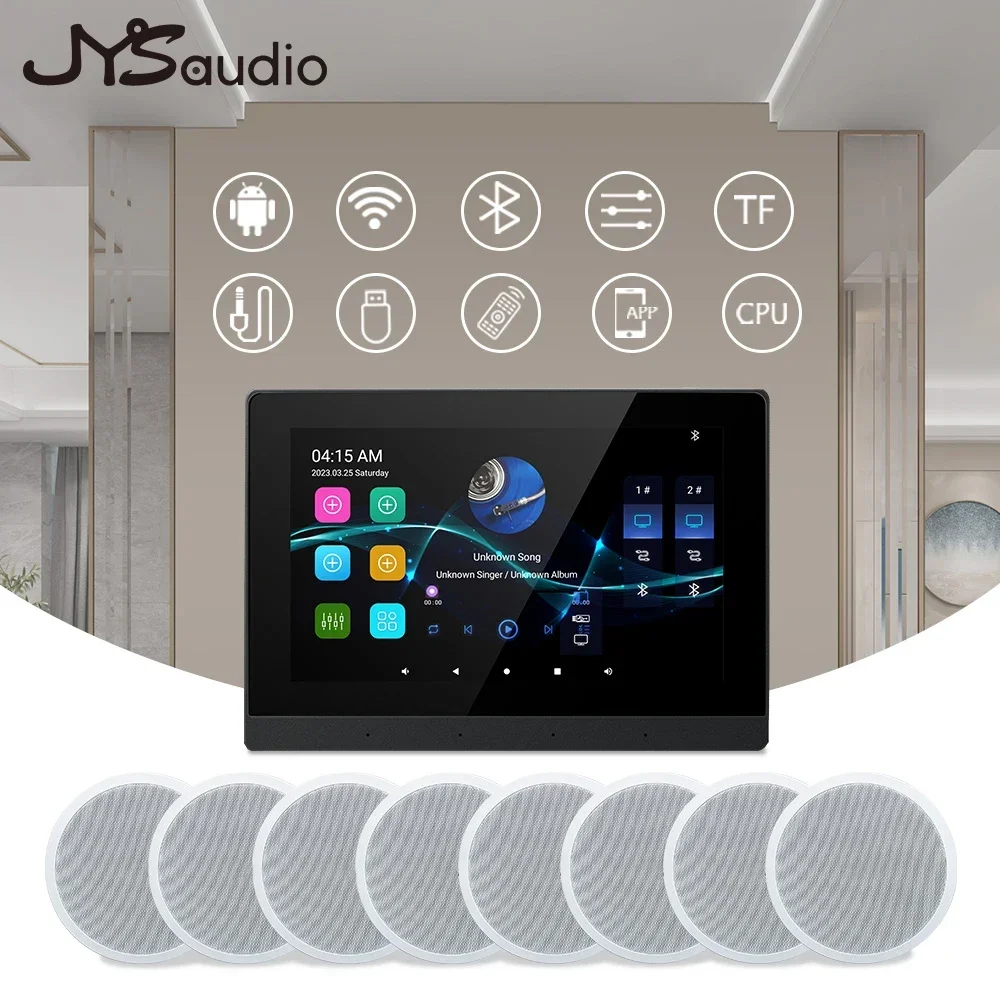 7inch WiFi Bluetooth Amplifier Android In-wall Audio Amp Smart Home Theater Background Music System 8inch Stereo Ceiling Speaker