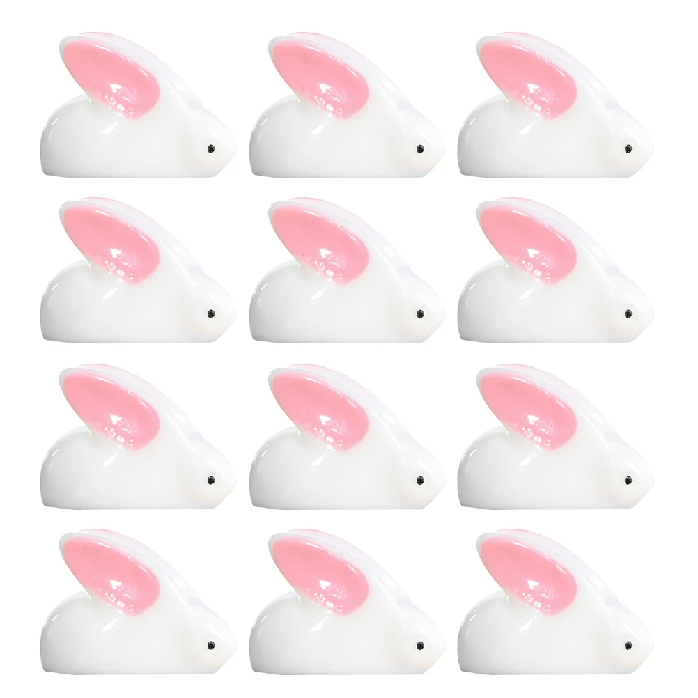 

25 Pcs Simulated naments Landscape Decor Resin Mini Bunny Figurines for Car Yard Garden House Adorable Animal