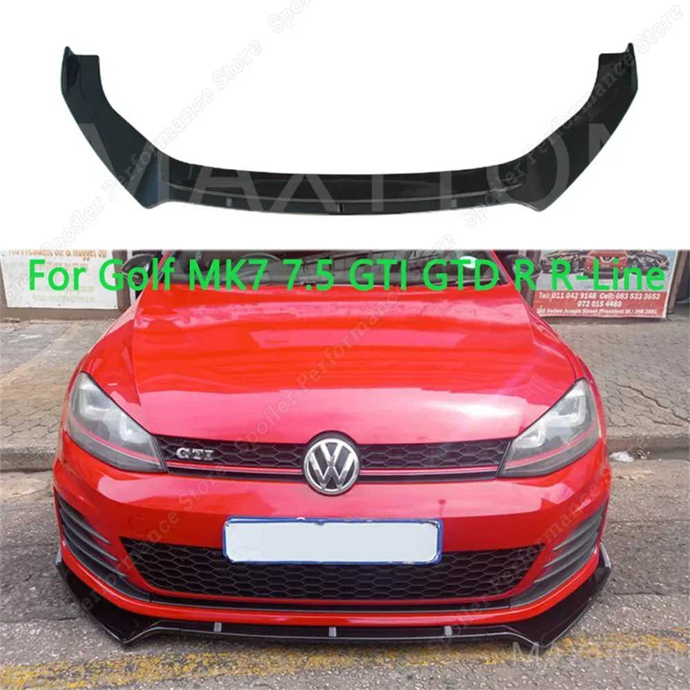 

Front Bumper Lip Spoiler Splitter Canards Custom Diffuser Body Kit For VW Golf 7 7.5 MK7 7.5 GTI GTD GTE R R-LINE 2012-2020