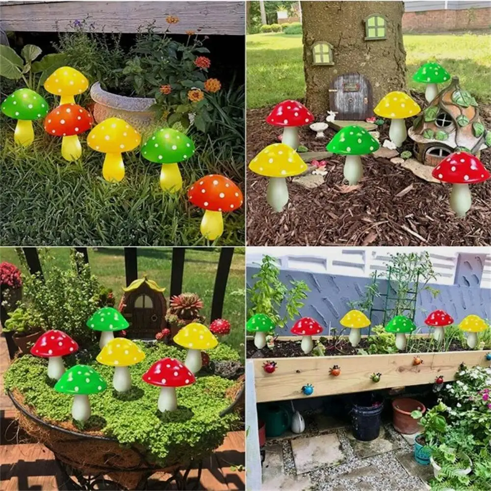 8 Pack 50 LED Outdoor Solar Mushroom Lights With Solar Panel IP65 Waterproof Garden Lights For Yard Patio Garden Pathway Decor