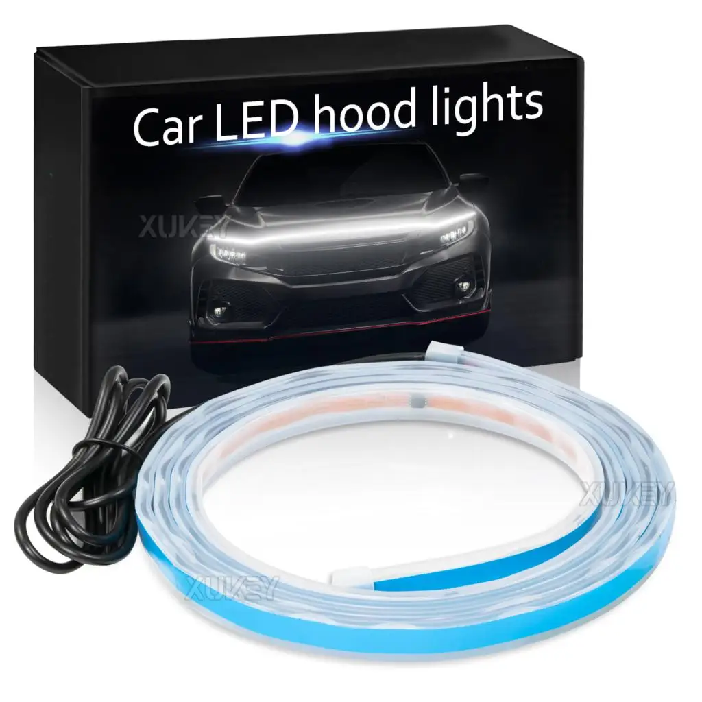 Dynamic Car Hood Light Strip 70Inch Exterior Car LED Strip Light Waterproof Truck Car Led Hood Light Daytime Running Light Strip